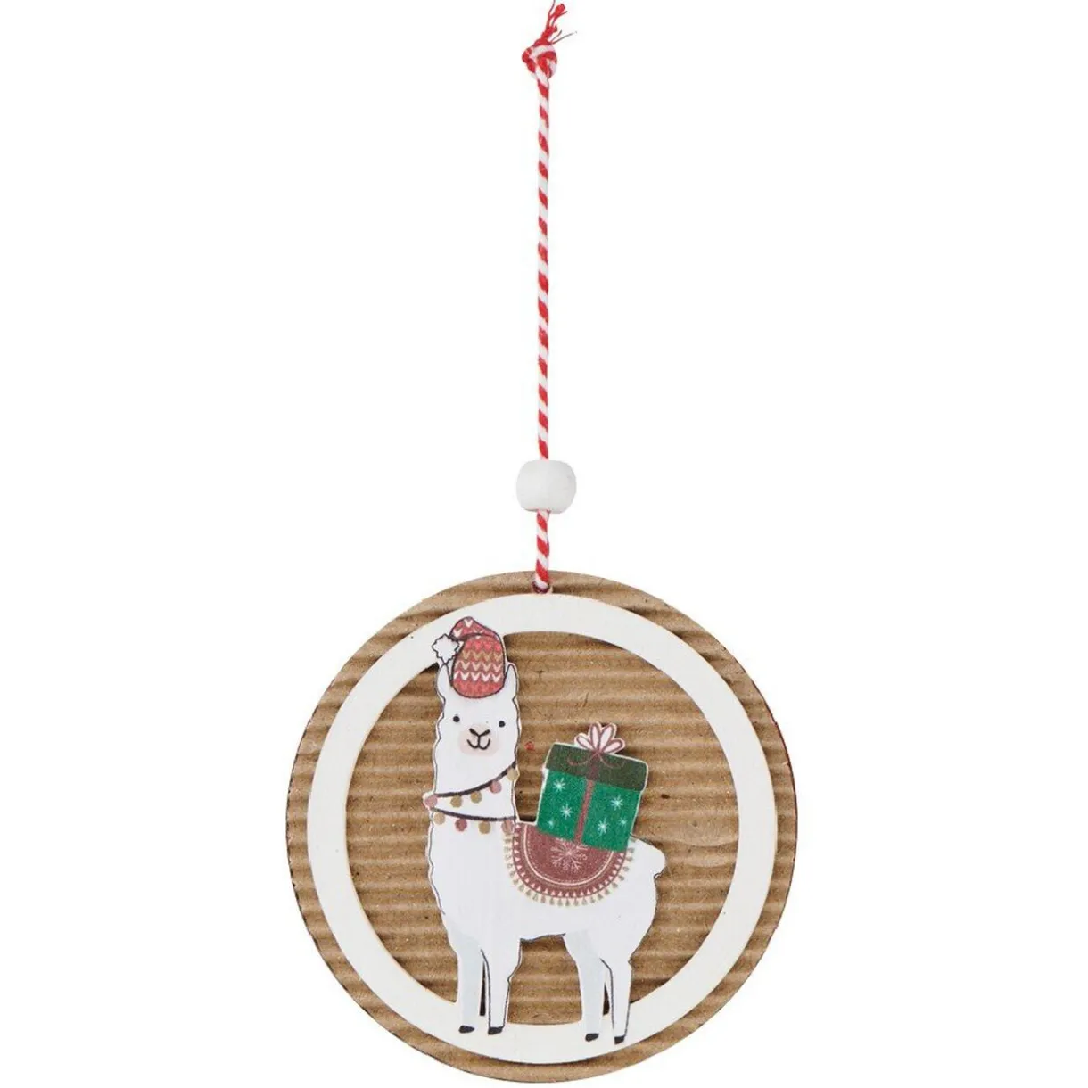 Gifi Plaque lama de Noël à suspendre^ Décoration Sapin