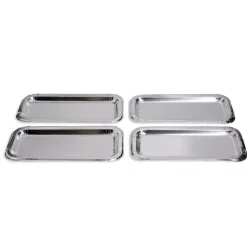 Best Gifi Plat à cake x4 en carton gris argenté 15,5x34cm