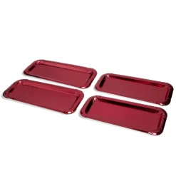 Sale Gifi Plat à cake x4 en carton rouge 15,5x34cm