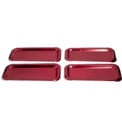 Sale Gifi Plat à cake x4 en carton rouge 15,5x34cm