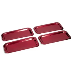 Sale Gifi Plat à cake x4 en carton rouge 15,5x34cm