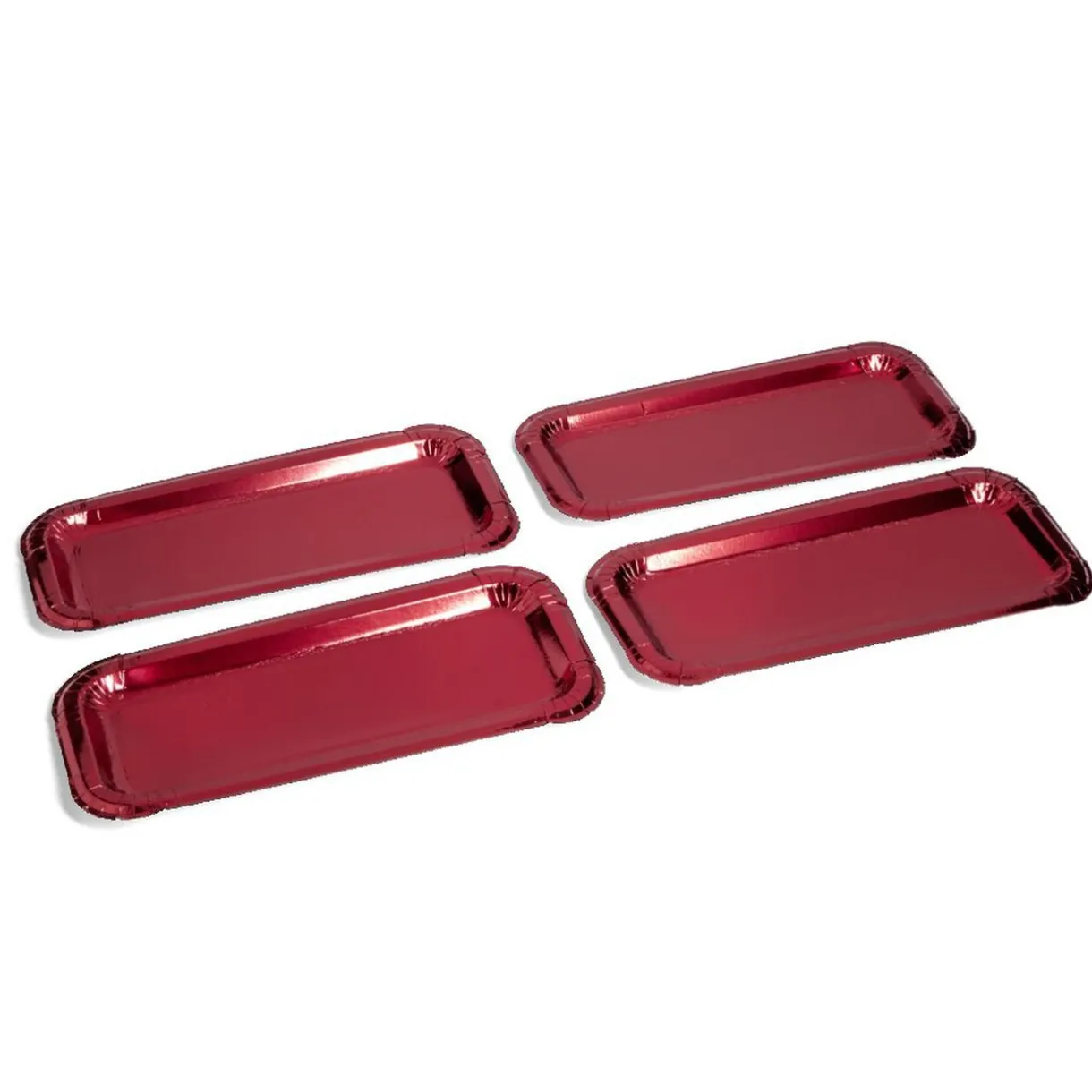 Sale Gifi Plat à cake x4 en carton rouge 15,5x34cm