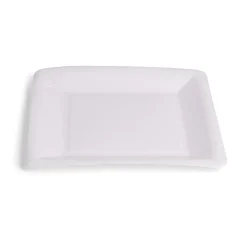 Outlet Gifi Plateau de présentation carré x4 en carton métallisé blanc 23x23cm