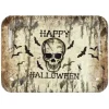 Sale Gifi Plateau Happy Halloween tête de mort et toiles d'araignées
