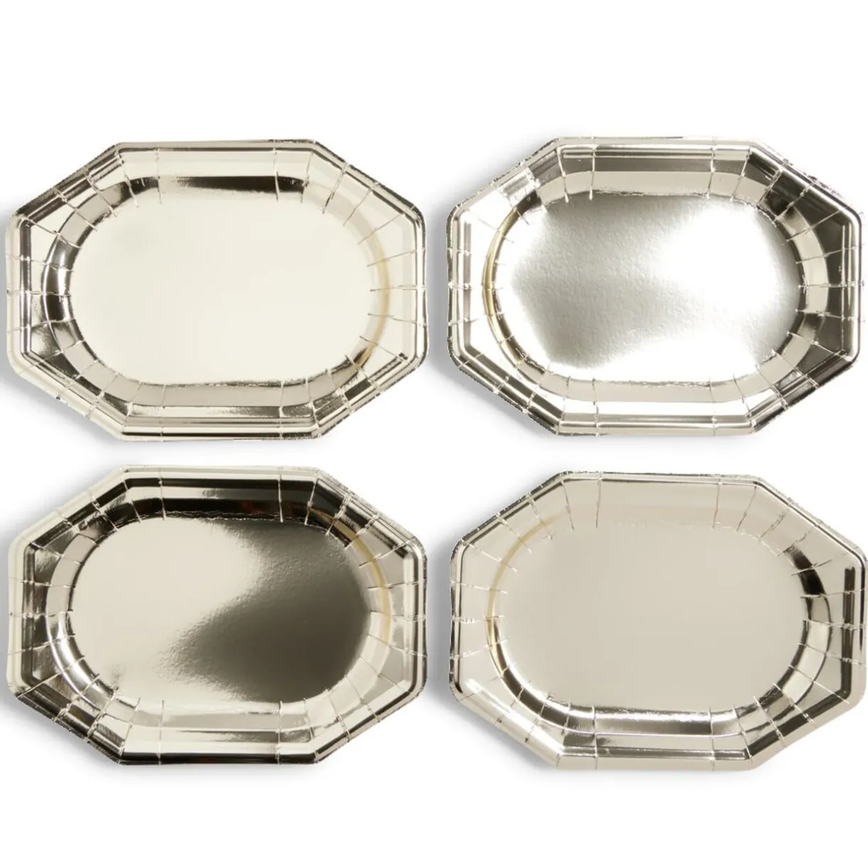 Outlet Gifi Plateaux de présentation ovale x4 carton métallisé doré 25x34cm