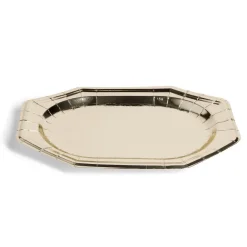 Outlet Gifi Plateaux de présentation ovale x4 carton métallisé doré 25x34cm