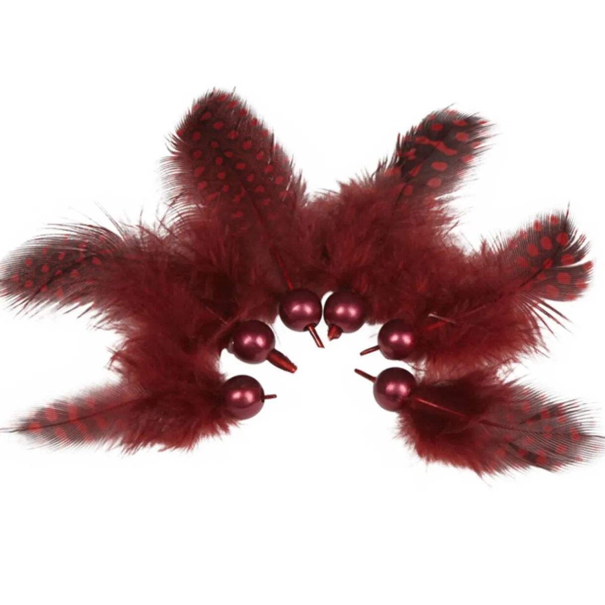 Best Gifi Plume déco rouge bordeaux x6