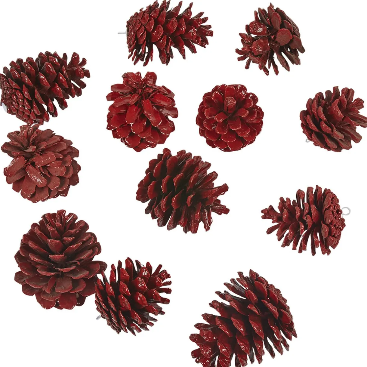 Gifi Pomme de pin rouge X12^ Décoration Sapin