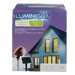 Gifi Projecteur Solaire motif flocon de neige LED Animé bleu blanc^ Décoration Extérieure De Noël