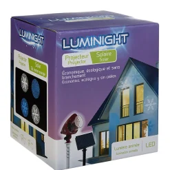 Gifi Projecteur Solaire motif flocon de neige LED Animé bleu blanc^ Décoration Extérieure De Noël