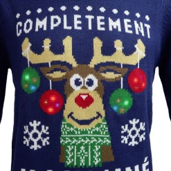 Gifi Pull de Noël adulte lumineux 4 LED^ Déguisement Et Tenue De Noël