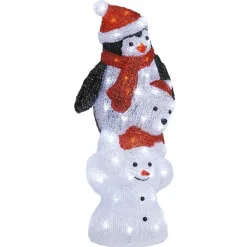Gifi Pyramide bonhomme de neige ourson et pingouin lumineux^ Décoration Extérieure De Noël