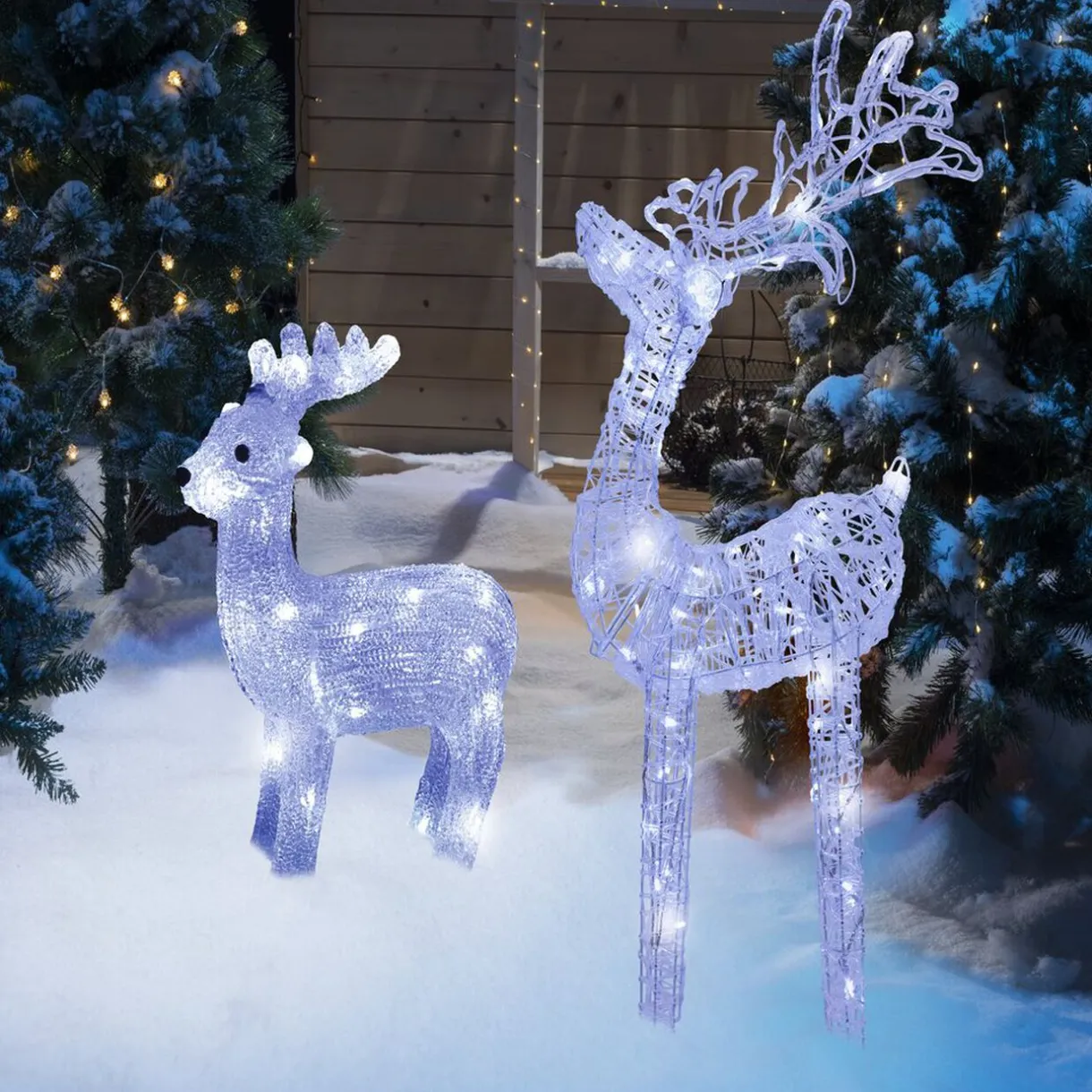 Gifi Renne de Noël lumineux 80 LED blanc froid H100cm^ Décoration Extérieure De Noël