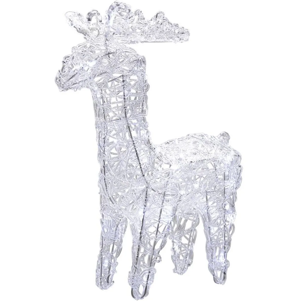 Gifi Renne de Noël lumineux 35 LED blanc froid H.42 cm^ Décoration Extérieure De Noël