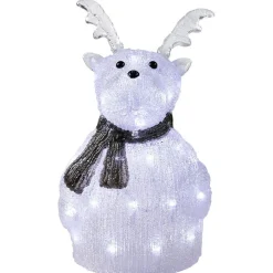 Gifi Renne lumineux acrylique H33cm 40 LED blanc froid^ Décoration Extérieure De Noël