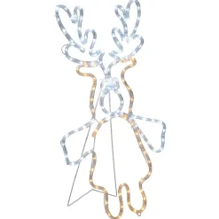 Gifi Renne néon lumineux jaune et blanc Noël^ Décoration Extérieure De Noël