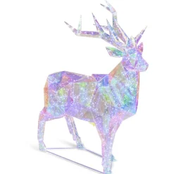 Gifi Renne XL plastique transparent effet holographique H145cm^ Décoration Extérieure De Noël
