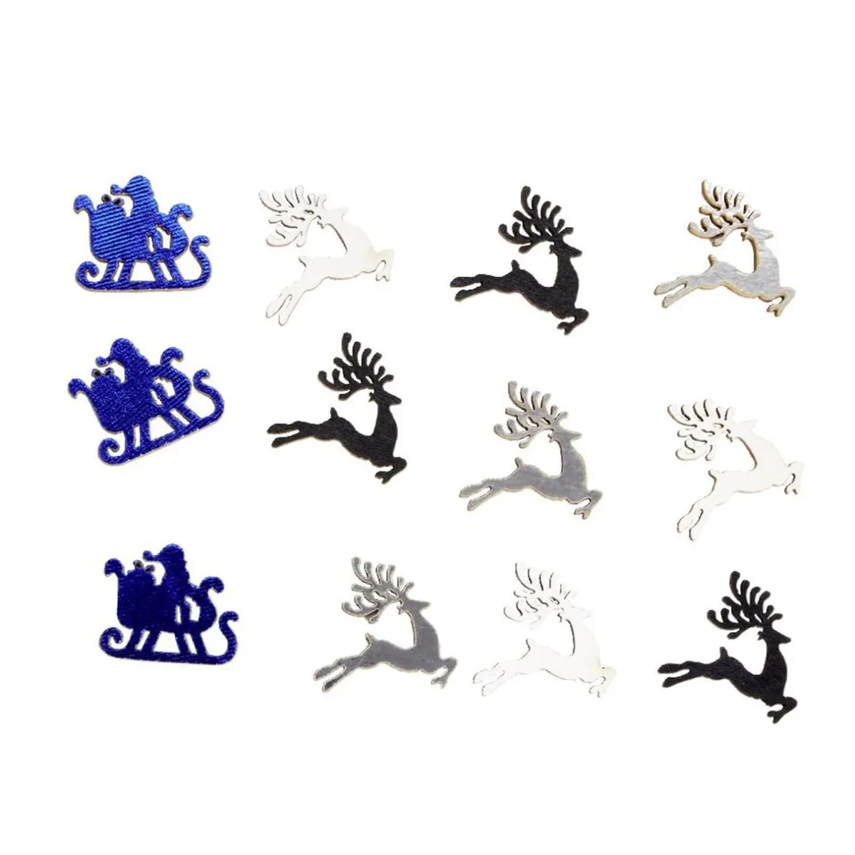 Outlet Gifi Rennes et traineau en bois pour décoration de table 12 pièces 2x2cm