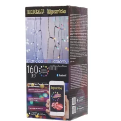 Gifi Rideau lumineux connecté bluetooth 10 descentes 160 LED 1,6 m^ Décoration Extérieure De Noël