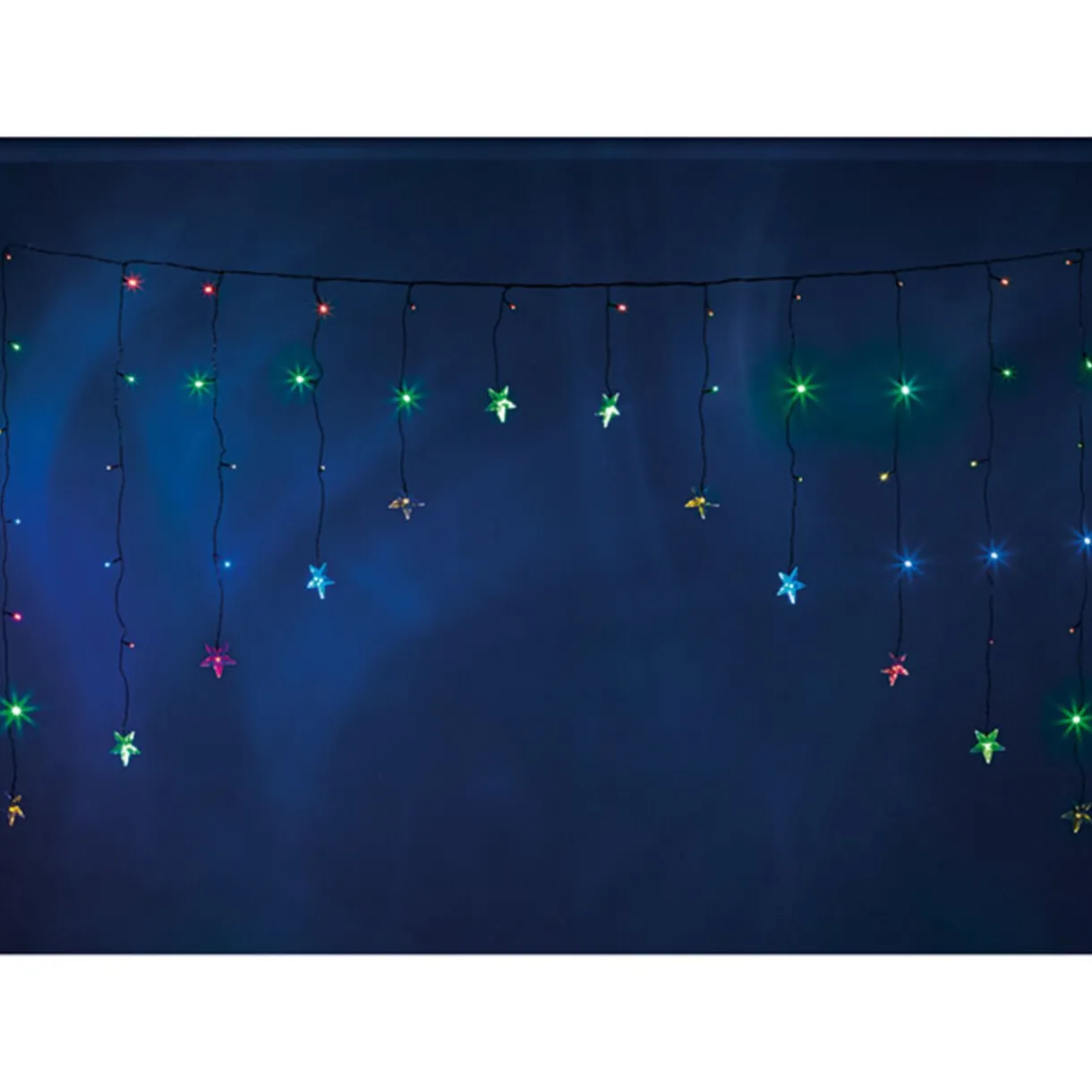 Gifi Rideau lumineux solaire multicolore clignotant 2 m^ Décoration Extérieure De Noël