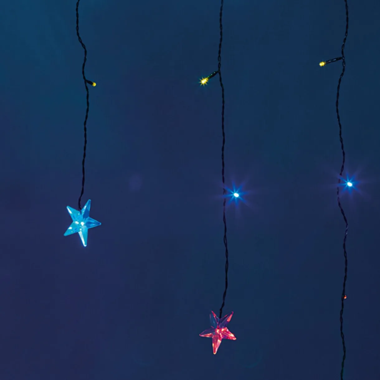 Gifi Rideau lumineux solaire multicolore clignotant 2 m^ Décoration Extérieure De Noël