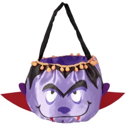 Outlet Gifi Sac à bonbons Halloween design vampire violet et rouge