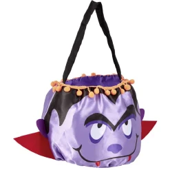 Outlet Gifi Sac à bonbons Halloween design vampire violet et rouge