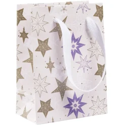 Gifi Sac cadeau Noël imprimé doré L10,8x14,6 cm^ Loisirs Créatifs Et Emballage Cadeau