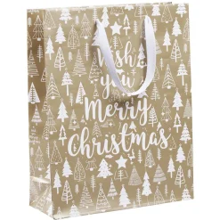 Gifi Sac cadeau Noël imprimé doré L26x32 cm^ Loisirs Créatifs Et Emballage Cadeau