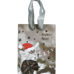 Gifi Sac cadeau Noël motif chat^ Loisirs Créatifs Et Emballage Cadeau
