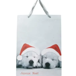 Gifi Sac cadeau Noël motif chiots^ Loisirs Créatifs Et Emballage Cadeau