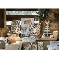 Gifi Sac cadeau Noël motif nature Taille M L26xH32cm^ Loisirs Créatifs Et Emballage Cadeau