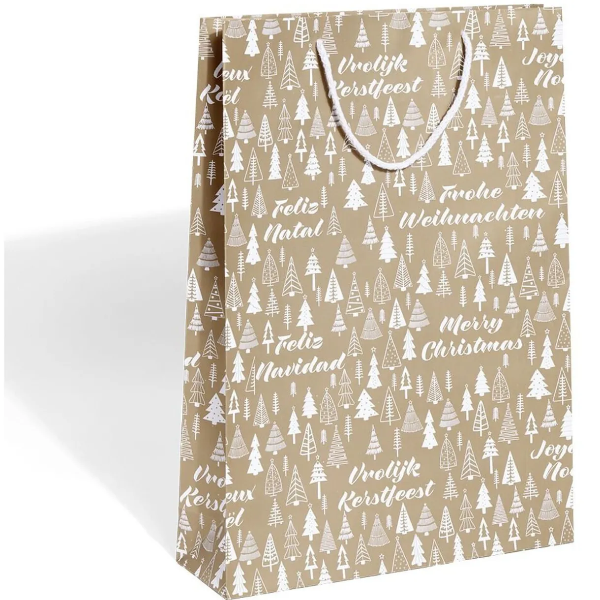 Gifi Sac cadeau Noël motif sapin ou uni doré pailleté - Taille L^ Loisirs Créatifs Et Emballage Cadeau