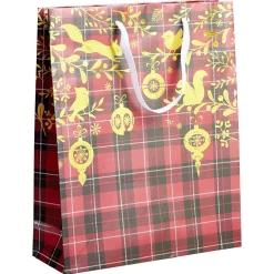 Gifi Sac cadeau Noël motif traditionnel Taille M L26xH32cm^ Loisirs Créatifs Et Emballage Cadeau