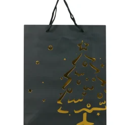 Gifi Sac cadeau Noël noir motifs brillants^ Loisirs Créatifs Et Emballage Cadeau