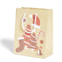 Gifi Sac cadeau Noël papier recyclé imprimé 17,5x10xH23cm - 2 modèles^ Loisirs Créatifs Et Emballage Cadeau