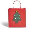 Gifi Sac cadeau Noël rouge motif sapin 24xH25cm^ Loisirs Créatifs Et Emballage Cadeau
