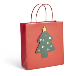 Gifi Sac cadeau Noël rouge motif sapin 24xH25cm^ Loisirs Créatifs Et Emballage Cadeau