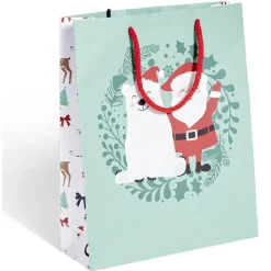 Gifi Sac cadeau Noël rouge ou vert à motifs -Taille M^ Loisirs Créatifs Et Emballage Cadeau