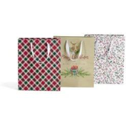 Gifi Sac cadeau Noël taille M motif traditionnel^ Loisirs Créatifs Et Emballage Cadeau