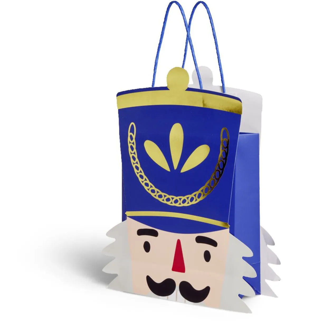 Gifi Sac cadeau Noël tête soldat Casse-Noisette bleu et doré 24,5xH31,5cm^ Loisirs Créatifs Et Emballage Cadeau