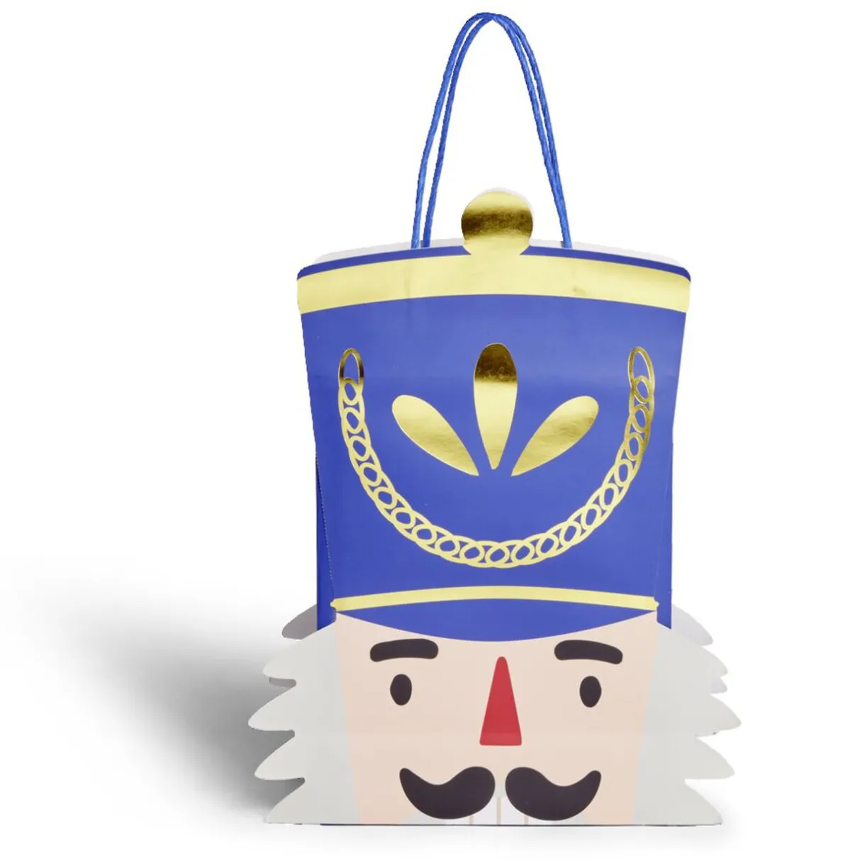 Gifi Sac cadeau Noël tête soldat Casse-Noisette bleu et doré 24,5xH31,5cm^ Loisirs Créatifs Et Emballage Cadeau