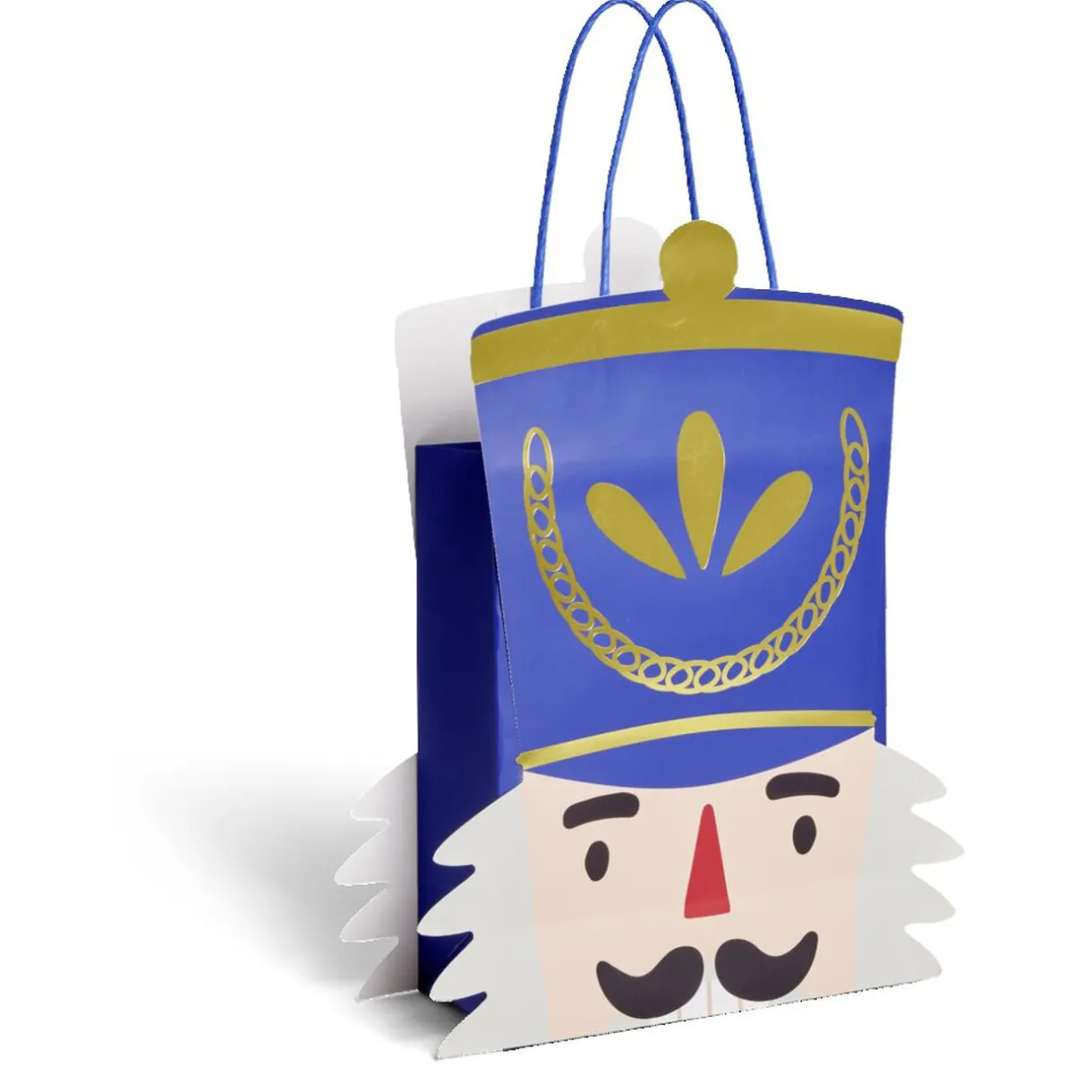 Gifi Sac cadeau Noël tête soldat Casse-Noisette bleu et doré 24,5xH31,5cm^ Loisirs Créatifs Et Emballage Cadeau