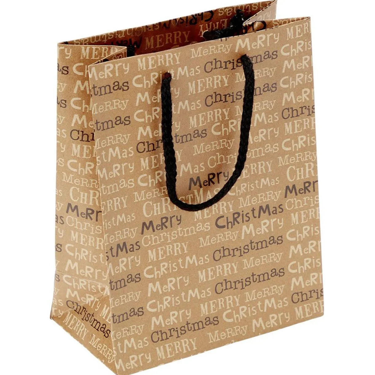 Gifi Sac cadeau papier recyclé certifié FSC® marron lanière rouge Taille M^ Loisirs Créatifs Et Emballage Cadeau