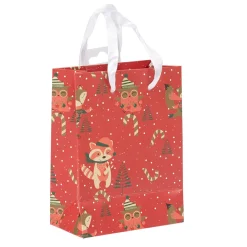 Gifi Sac cadeau rouge motif renard petit modèle^ Loisirs Créatifs Et Emballage Cadeau