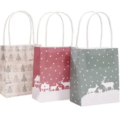 Gifi Sac cadeau Taille S papier recyclé certifié FSC® imprimé sapin X3^ Loisirs Créatifs Et Emballage Cadeau