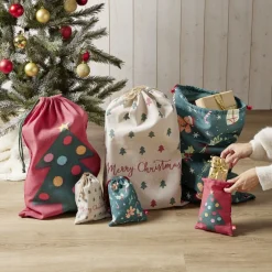 Gifi Sac cadeau tissu réutilisable 40x60cm - 3 modèles^ Loisirs Créatifs Et Emballage Cadeau