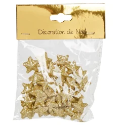 Best Gifi Sachet déco minis étoiles dorées pailletées Noël