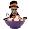 Discount Gifi Saladier à bonbon Halloween squelette animé noir et violet