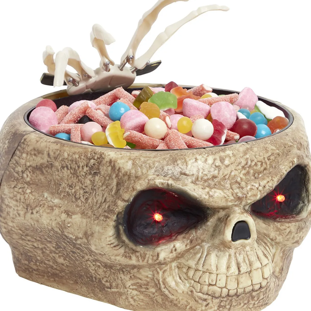 Discount Gifi Saladier à bonbons Halloween squelette animé lumineux sonore